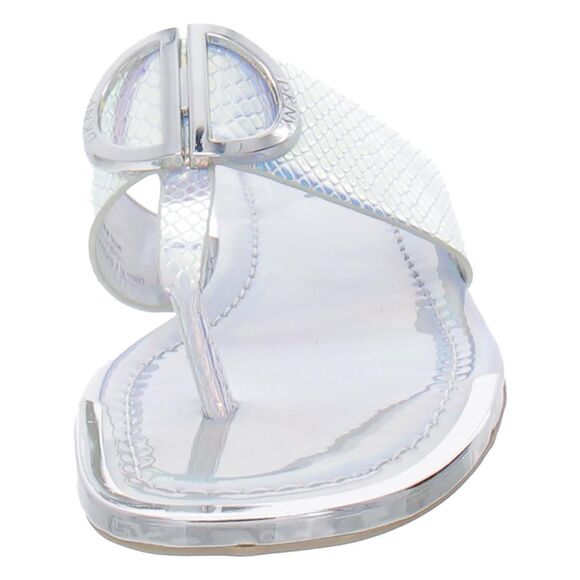 DKNY Womens Silver Snake D-Ring-Iridescent Halcott Slip On Thong Sandals 6.5 - Picture 2 of 3